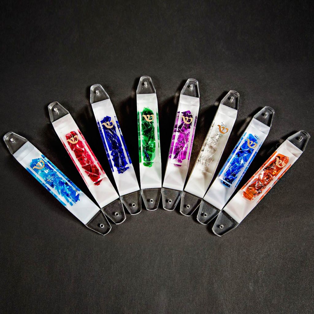 Lucite Wedding Glass Mezuzah