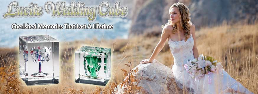 Lucite wedding glass cube