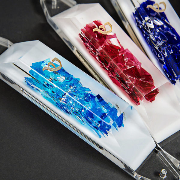 Lucite Wedding Glass Mezuzah
